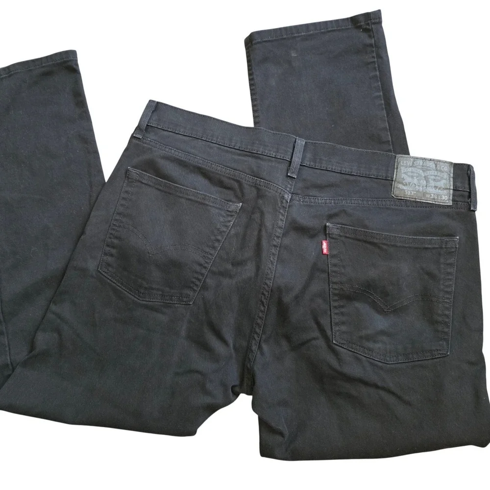 Levi Strauss Co 513 38x30 Black Mens Jeans Slim Fit Normcore Dad‎ jeans workwear